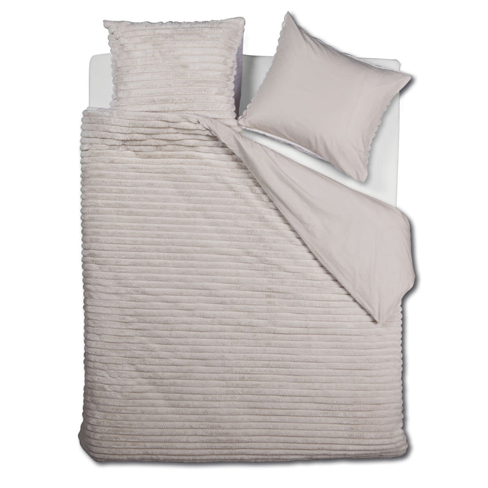 Rivièra Maison Furry Stripes Dekbedovertrek 200 x 200/220 cm - Gebroken Wit