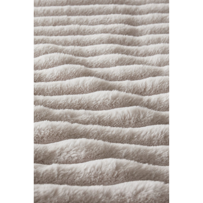 Rivièra Maison Furry Stripes Dekbedovertrek 200 x 200/220 cm - Gebroken Wit