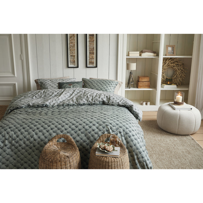 Rivièra Maison Woven Wool Dekbedovertrek 200 x 200/220 cm - Groen