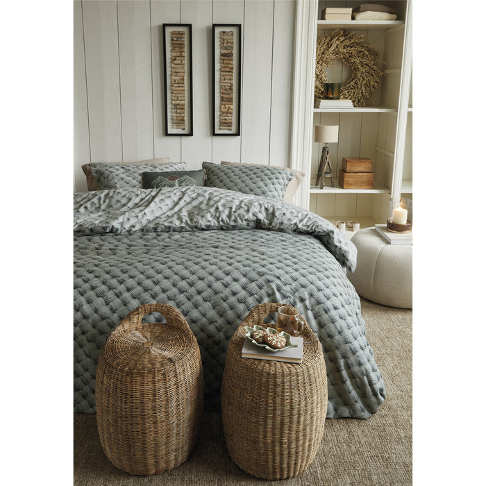 Rivièra Maison Woven Wool Dekbedovertrek 200 x 200/220 cm - Groen