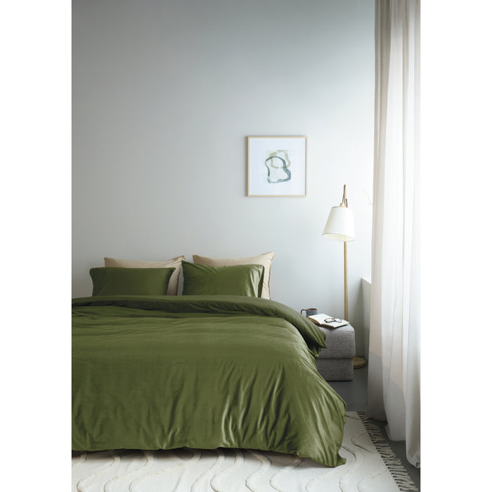 Ambiante Velvety Dekbedovertrek 140 x 200/220 cm - Groen