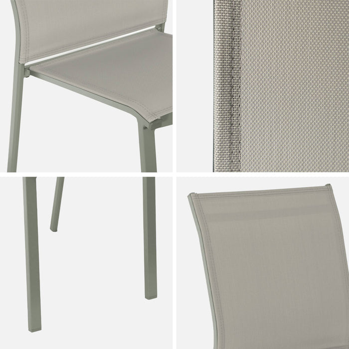 sweeek - Stapelbare tuinstoel van aluminium en textilene (Set van 2)