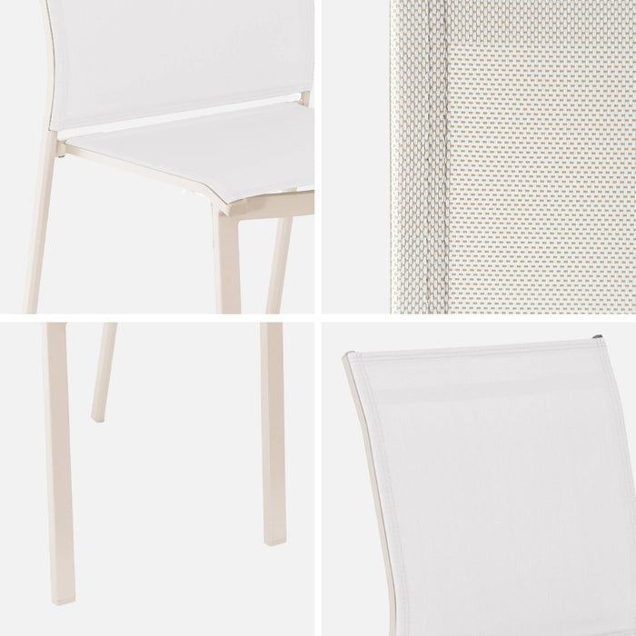 sweeek - Stapelbare tuinstoel van aluminium en textilene (Set van 2)