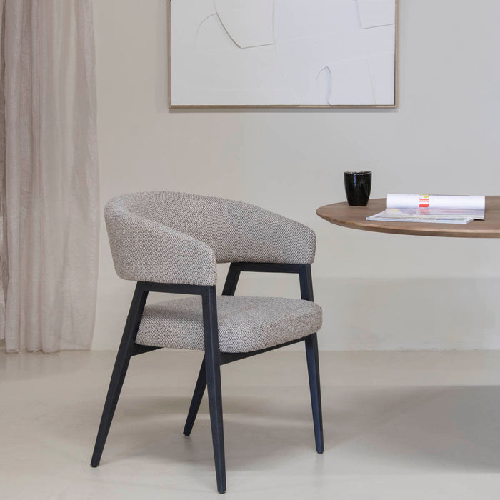 DÉJA Living - Eetkamerstoel Taupe|Zwart - Fureso - Set van 2