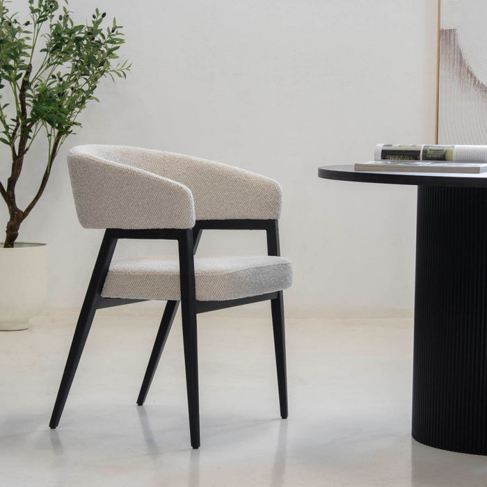 DÉJA Living - Eetkamerstoel Beige|Zwart - Fureso - Set van 2