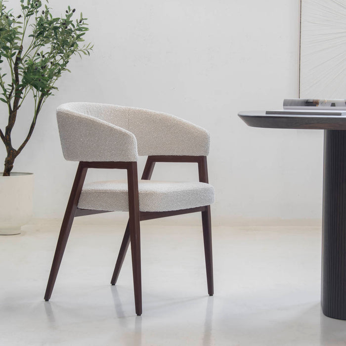 DÉJA Living - Eetkamerstoel Beige|Walnoot - Fureso - Set van 2