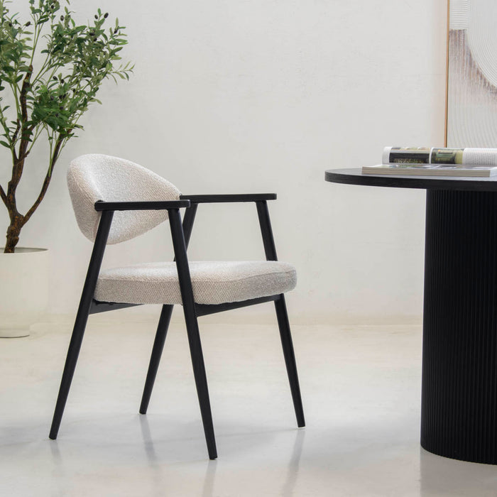 DÉJA Living - Eetkamerstoel Beige|Zwart - Karup - Set van 2