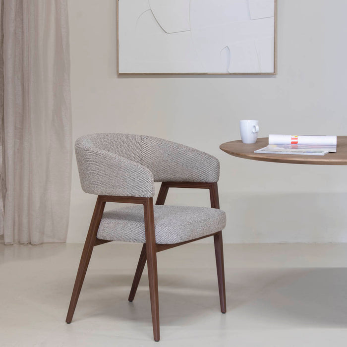 DÉJA Living - Eetkamerstoel Taupe|Walnoot - Fureso - Set van 2