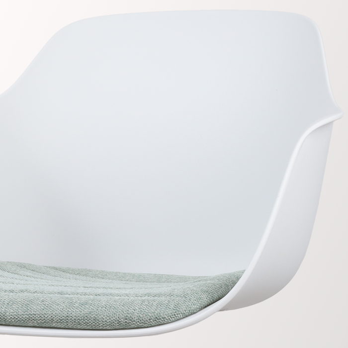 Nolon Nena-Liz Eetkamerstoel Wit - Zacht Groen Kussen - Walnoot