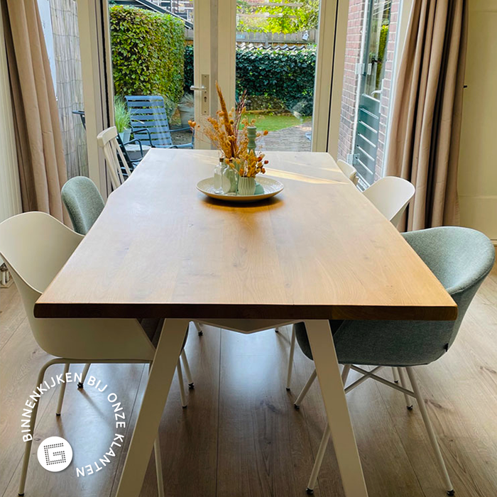 Nolon Noa-Otis Eetkamerstoelen Set van 2 - Beige - Witte Poten