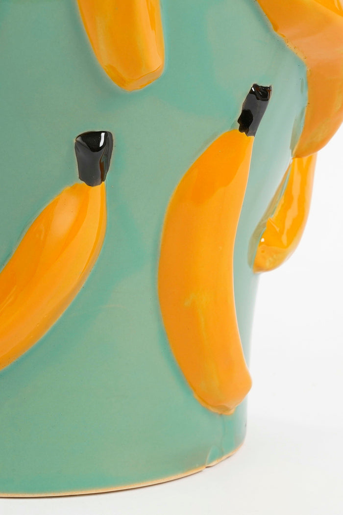 Mica Decorations Moza Vaas - H30 x Ø27 cm - Keramiek - Groen, Geel