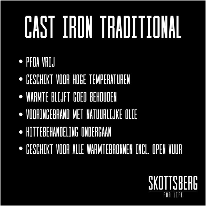Skottsberg - Cast Iron - Hapjespan - Gietijzer - Inductie -31,5 cm