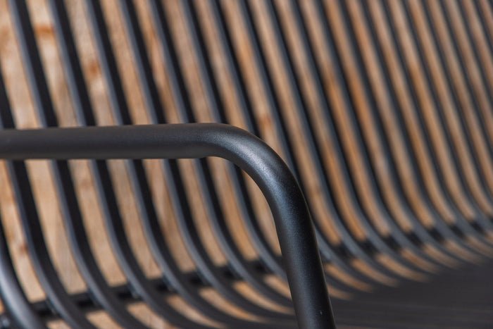 Fjôrd - Bankje Zwart Metaal - 130x64x85cm - Peking