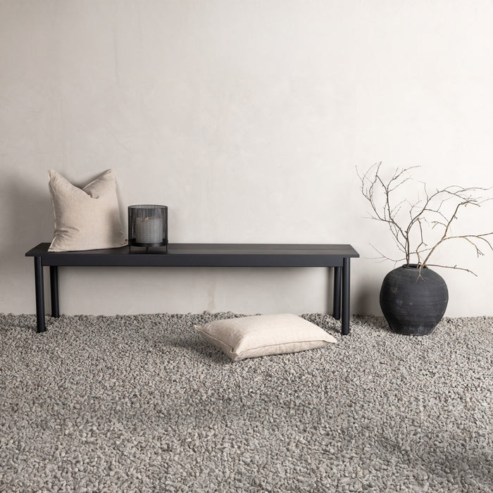 Fjôrd - Bankje Zwart Metaal - 180x40x35cm - Modena