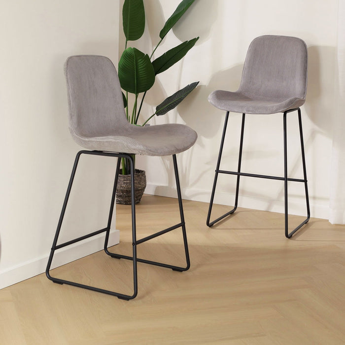 Nolon Nino-Fé Barkruk Ribstof Warm Grijs - Zwart Onderstel - 65 cm