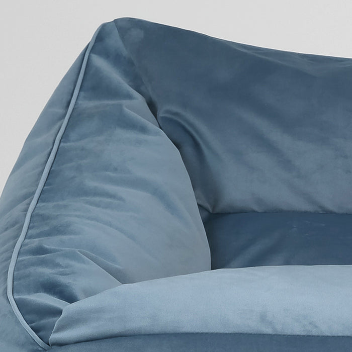icon Natalia Zitzak Fauteuil met Poef - Velours - Blauw