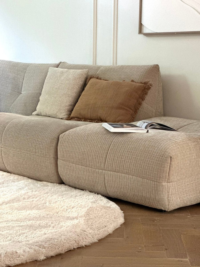 Organisch hoogpolig vloerkleed Odelia beige|wit - Interieur05