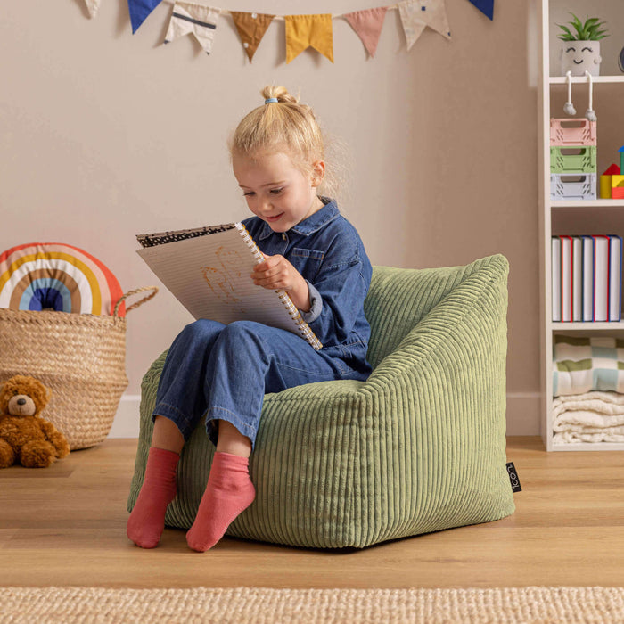 icon Natalia Kinderzitzak Fauteuil - Ribfluweel - Saliegroen