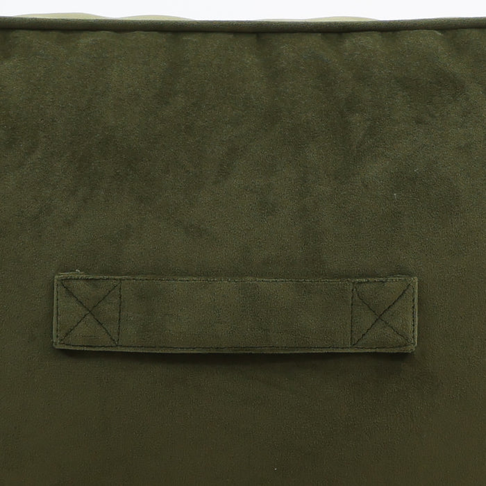 icon Natalia Zitzak Fauteuil met Poef - Velours - Olijfgroen