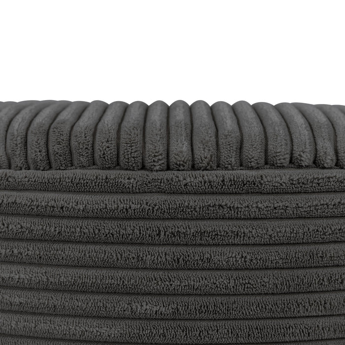 icon Milano XL Poef - Ribfluweel - Houtskool