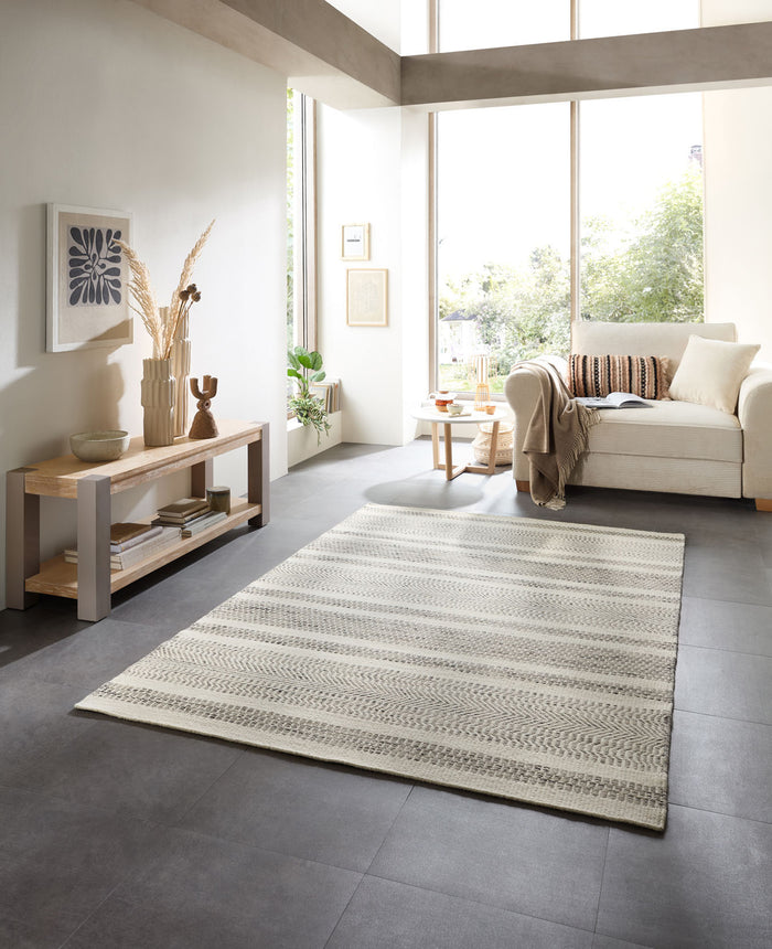 Theko Tapijt in Scandinavische stijl Trondheim 55x80 cm - Zwart|wit