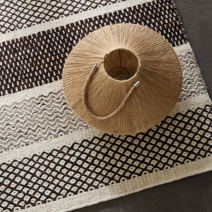 Theko Tapijt in Scandinavische stijl Trondheim 65x130 cm - Zwart|wit