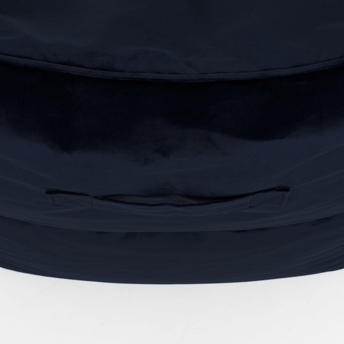 icon Natalia Zitzak Fauteuil met Poef - Velours - Marineblauw