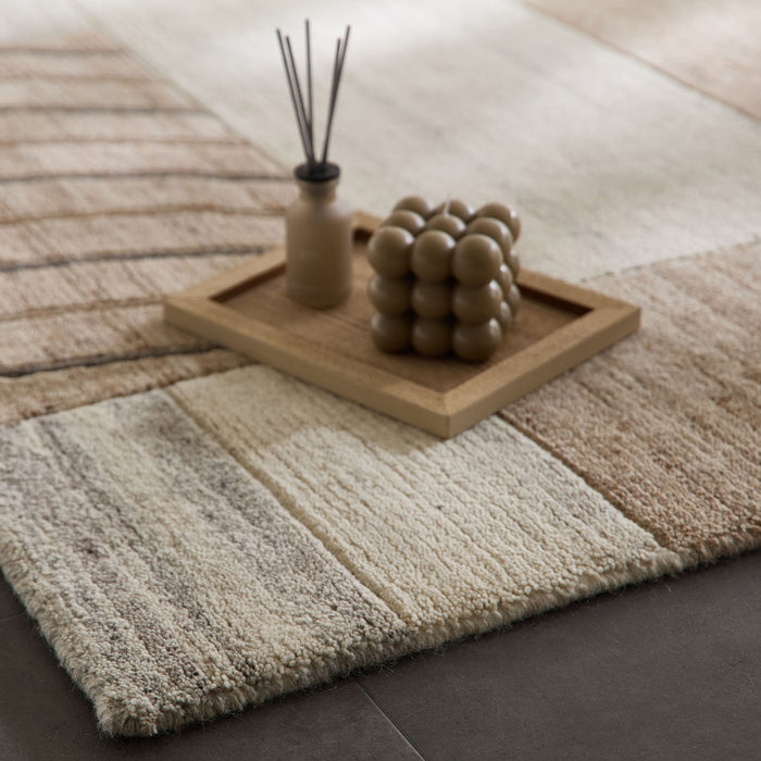 Theko Handgeknoopt wollen tapijt Nakarta 250x300 cm - Beige