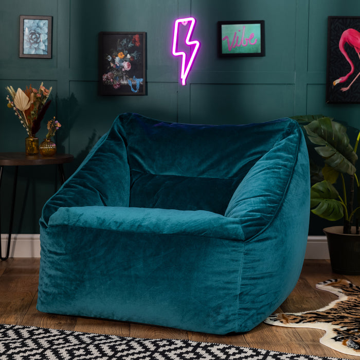 icon Natalia Zitzak Fauteuil - Velours - Blauwgroen