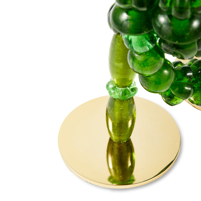 POLSPOTTEN Beads Kandelaar H 38 cm - Donkergroen