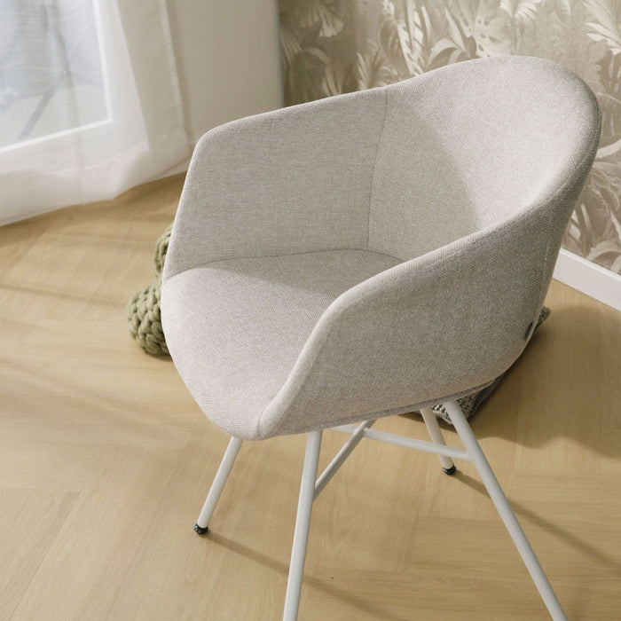 Nolon Noa-Otis eetkamerstoel beige - met armleuning - wit