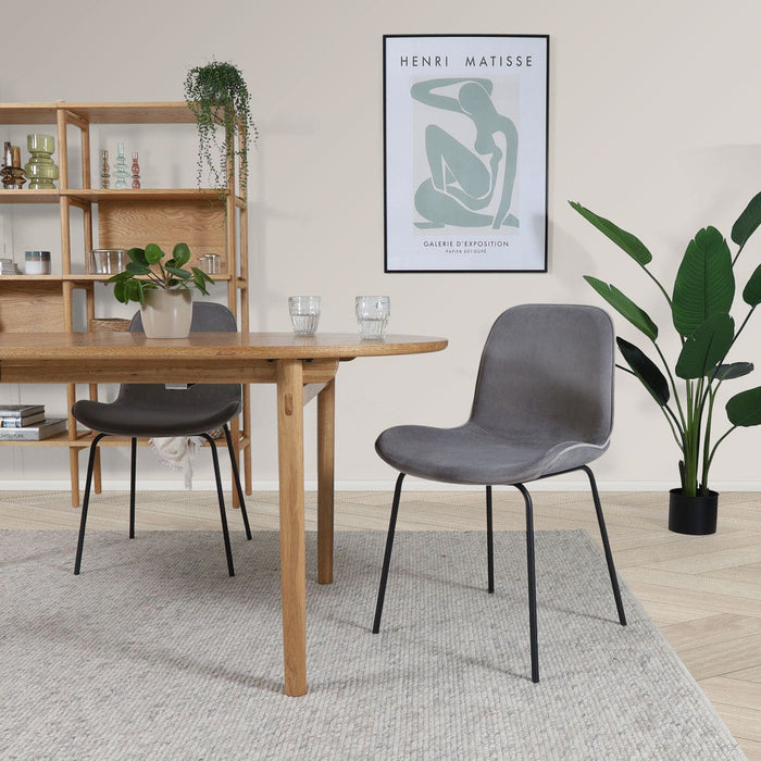 Nolon Nora-Fé Eetkamerstoel Grijs - Velvet - Zwart Onderstel