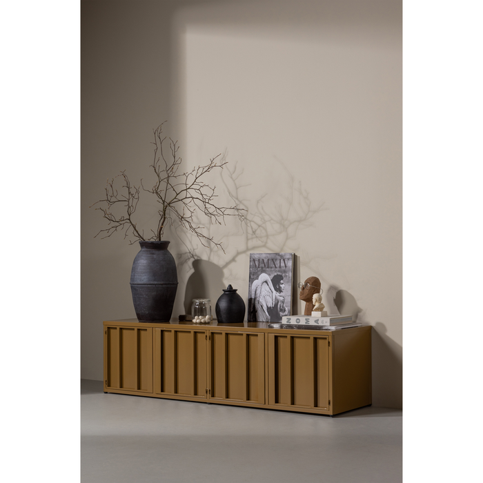 WOOOD Level Tv-Meubel - Metaal - Honinggeel - 44x160x44