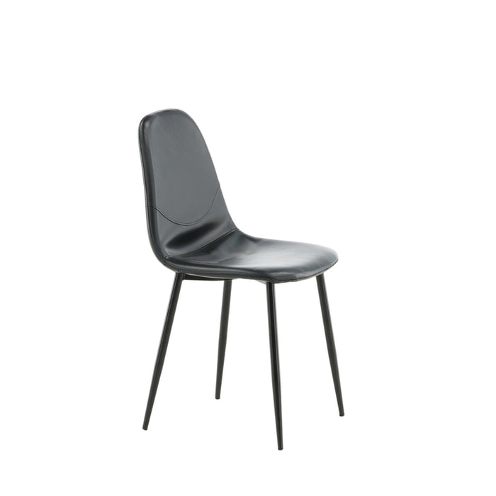 Fjôrd - Eetkamerstoel Zwart Kunstleer - Polar - Set van 2