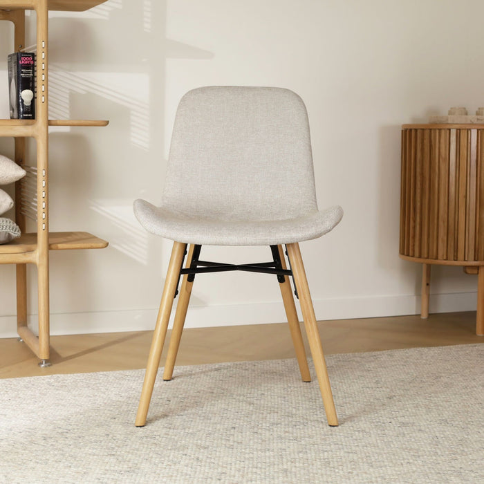 Nolon Nena-Fé eetkamerstoel beige - houten onderstel