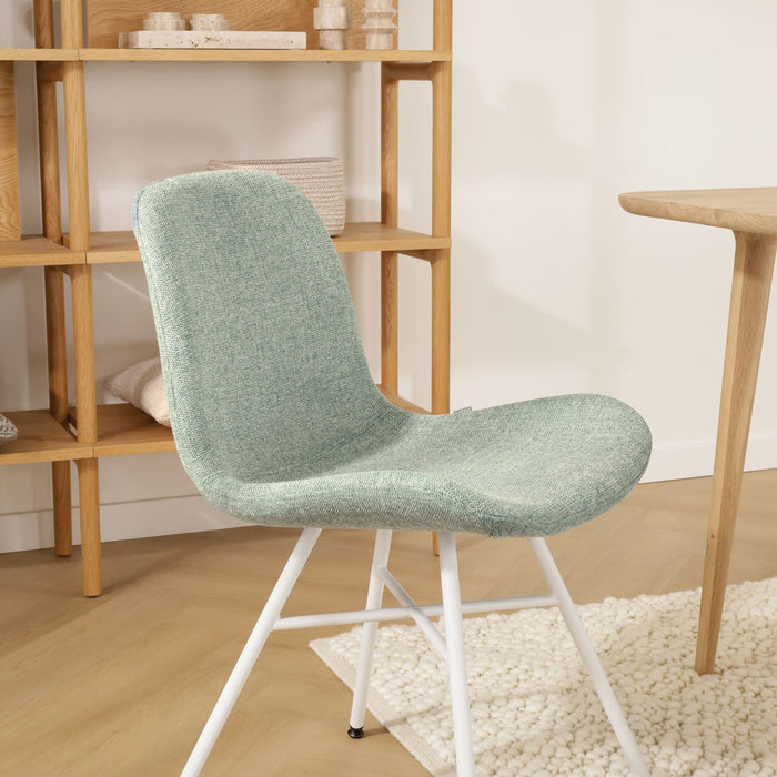 Nolon Noa-Fé Eetkamerstoel Zacht Goen - Stof - Wit Onderstel