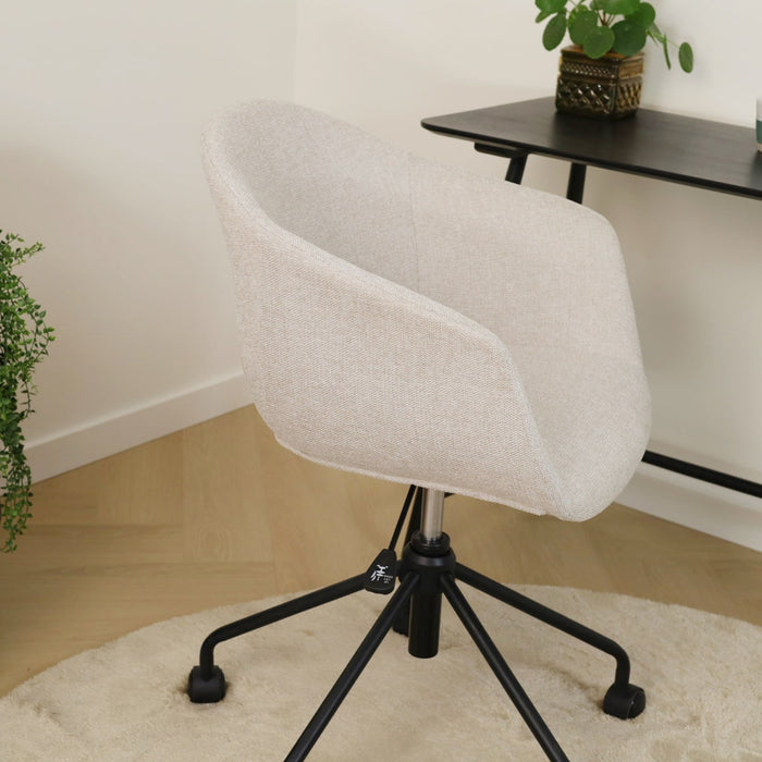 Nolon Nout-Otis Bureaustoel Beige - Armleuningen - Zwart