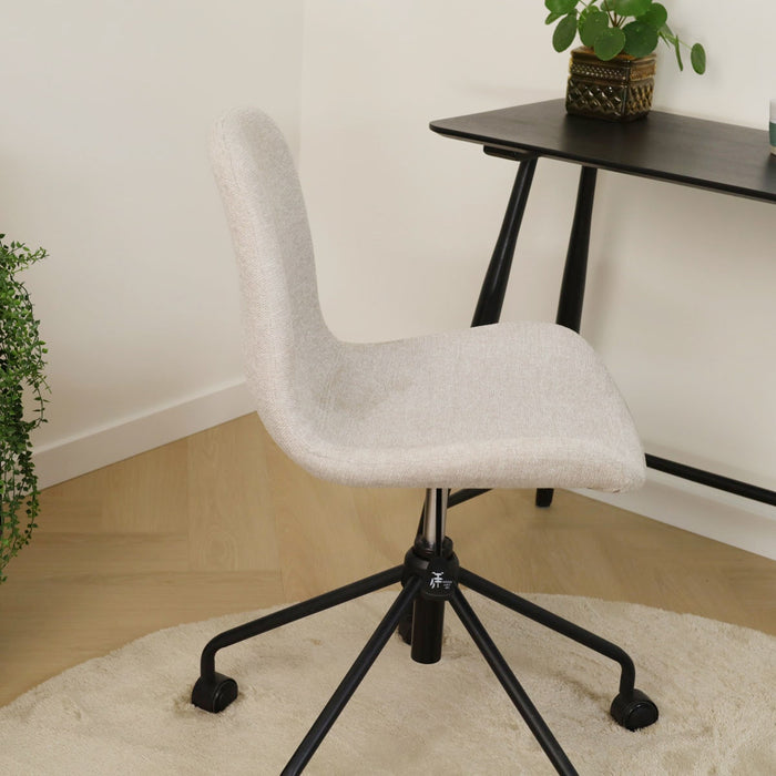 Nolon Nout-Fé Bureaustoel Beige - Stof - Zwart Onderstel