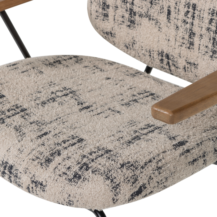 WOOOD Aure Fauteuil - Chenille stof - Beige|Zwart - 69x69x64