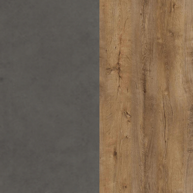 Meubella - Dressoir Monaco - Eiken - Grijs - 140 cm - Met glas