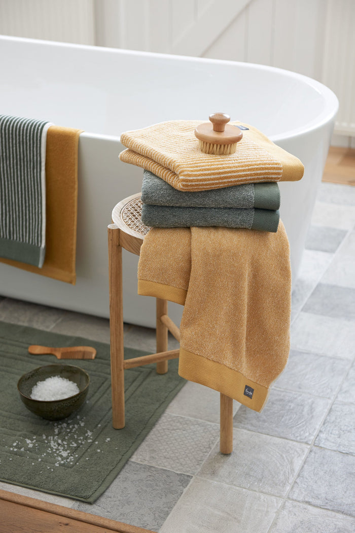 Handdoek Home Petit Ligne Olive | Groen | Katoen