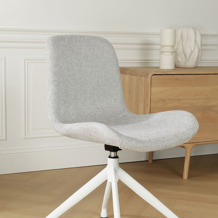 Nolon Nola-Fé Eetkamerstoel Lichtgrijs - Draaibaar Wit Onderstel