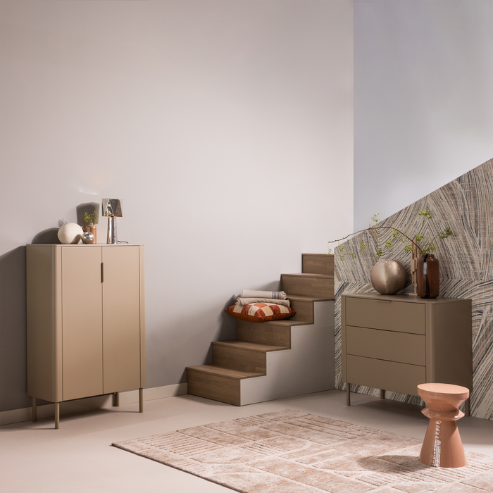 WOOOD Fedde Bijzettafel - Metaal - Oud Roze - 47x30x30