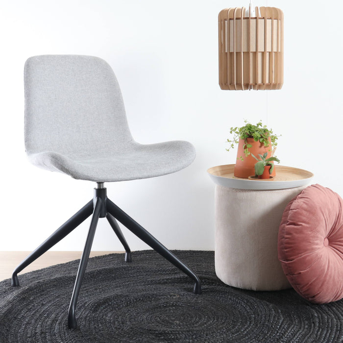 Nolon Nola-Fé Eetkamerstoel Lichtgrijs - Draaibaar Zwart Onderstel