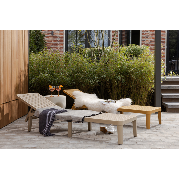 WOOOD Jinte Ligbed Tuin - Kunststof - Geel - 29x55x191