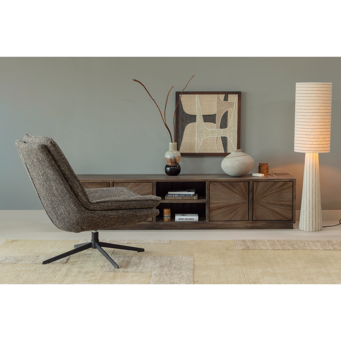 WOOOD Anno Wanddeco - Katoen|Hout - Naturel|Bruin - 90x60x10