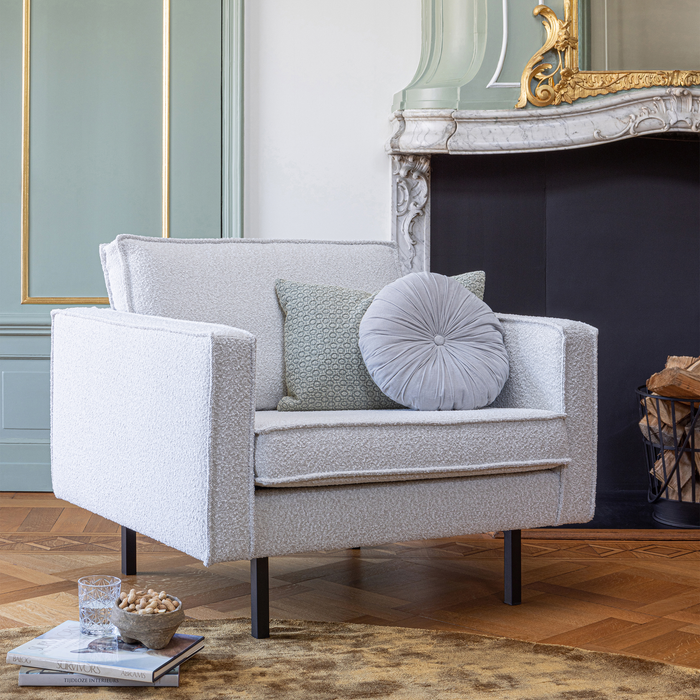 WOOOD Rodeo Fauteuil - Velvet - Naturel - 85x105x86