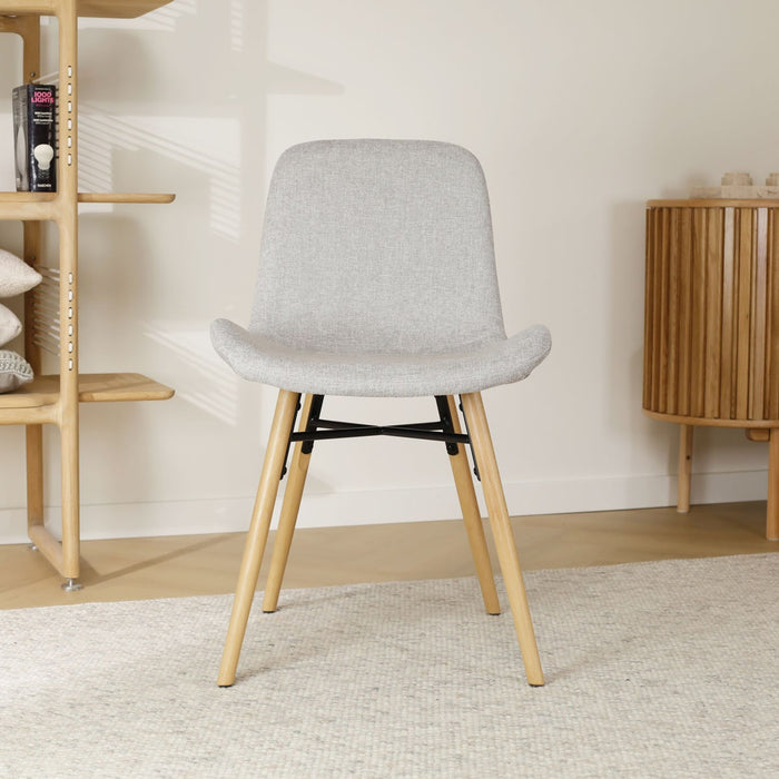 Nolon Nena-Fé Eetkamerstoel Lichtgrijs - Stof - Houten Poten