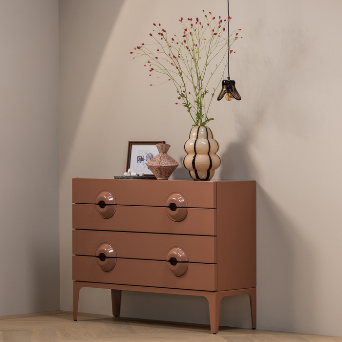 WOOOD Merge Ladekast|Commode - Hout - Oud Roze - 89x110x44