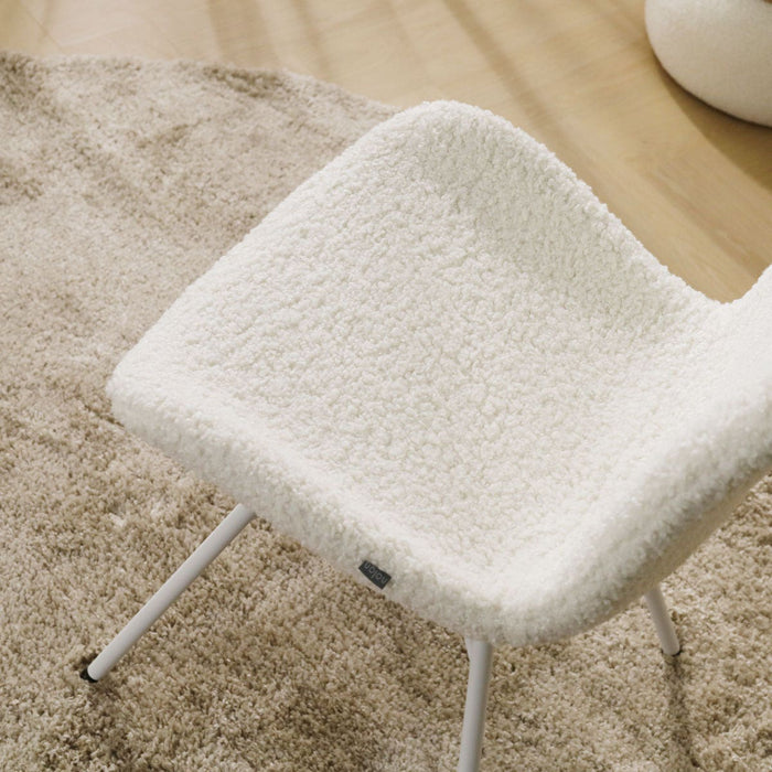 Nolon Noa-Fé Eetkamerstoel Teddy Gebroken Wit - Stof - Wit Onderstel